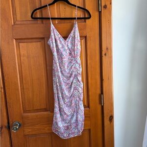 NWT BCBG Floral Ruched Spaghetti Strap Dress